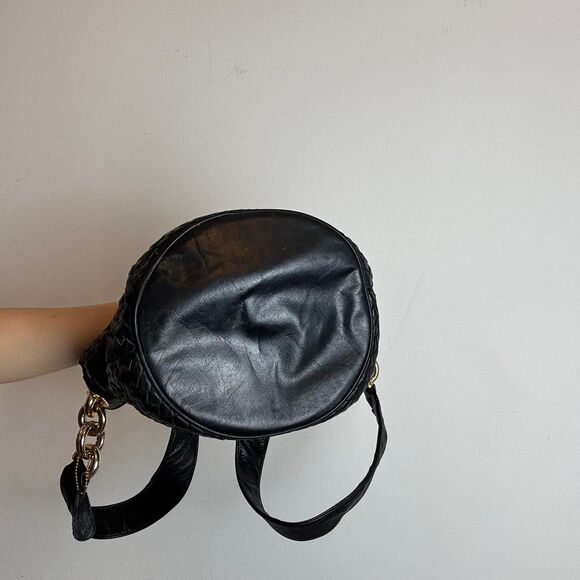Vintage 90s Y2K Aspects black woven leather crossbody bag - Picture 3 of 6